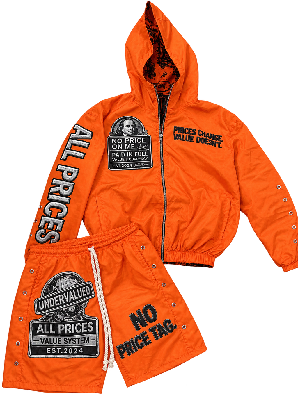Orange “ Burnt Currency “ All Price Windbreaker