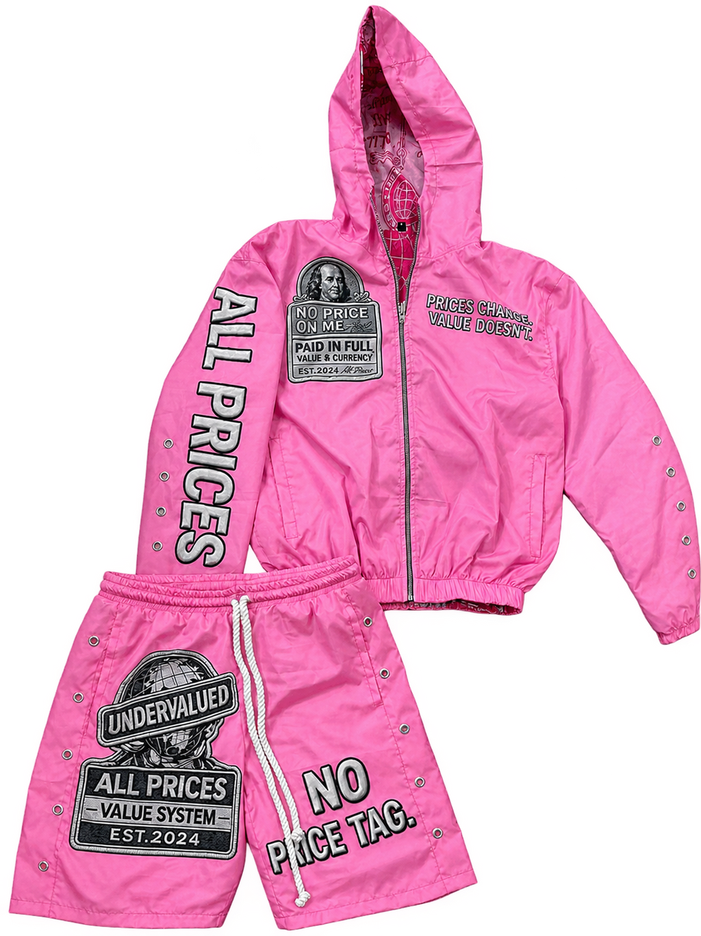 Pink “ Rose Money “ All Price Windbreaker