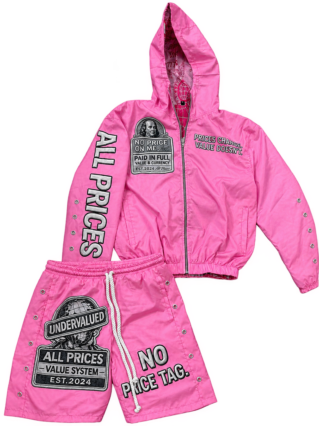 Pink “ Rose Money “ All Price Windbreaker