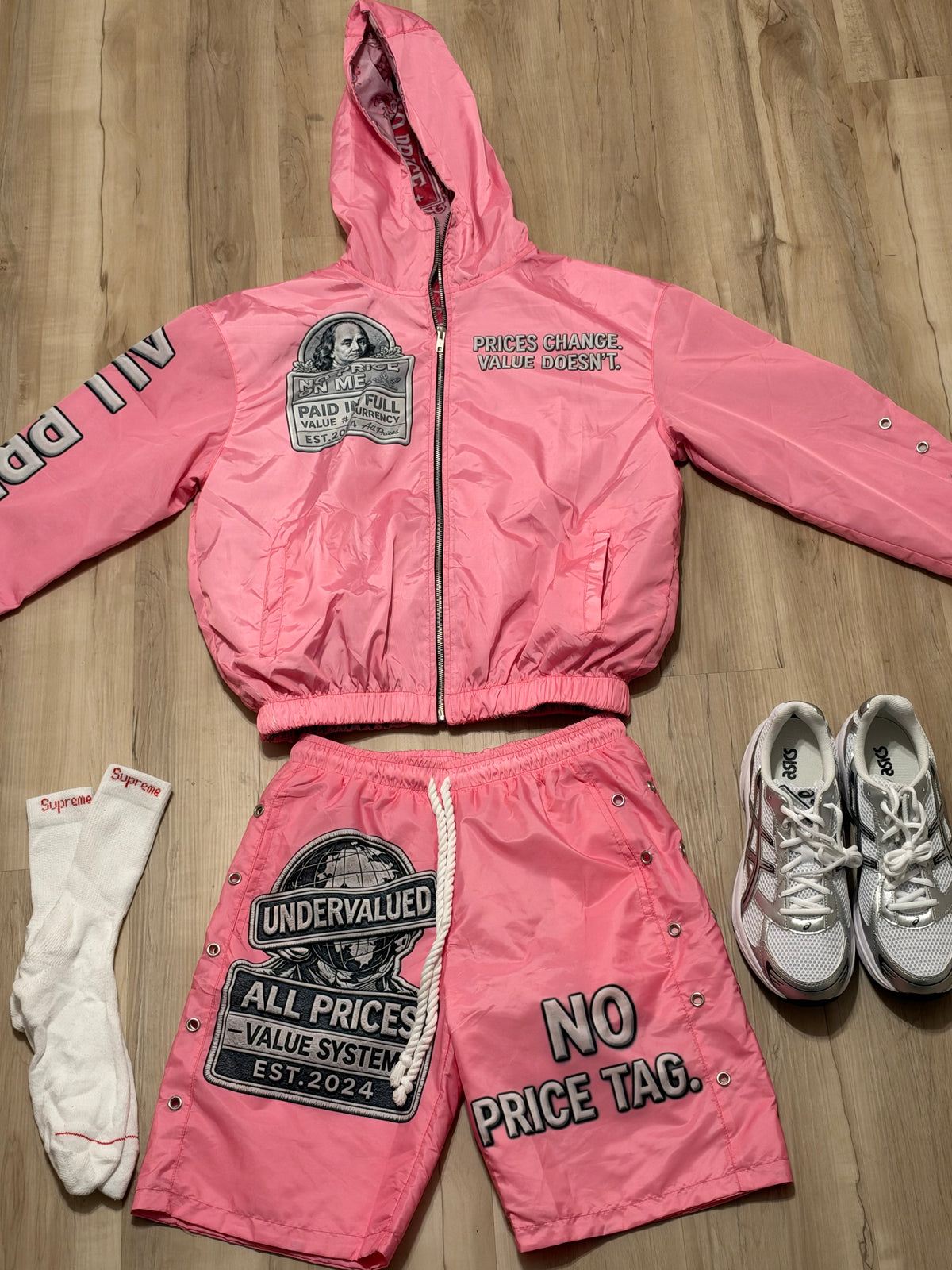 Pink “ Rose Money “ All Price Windbreaker