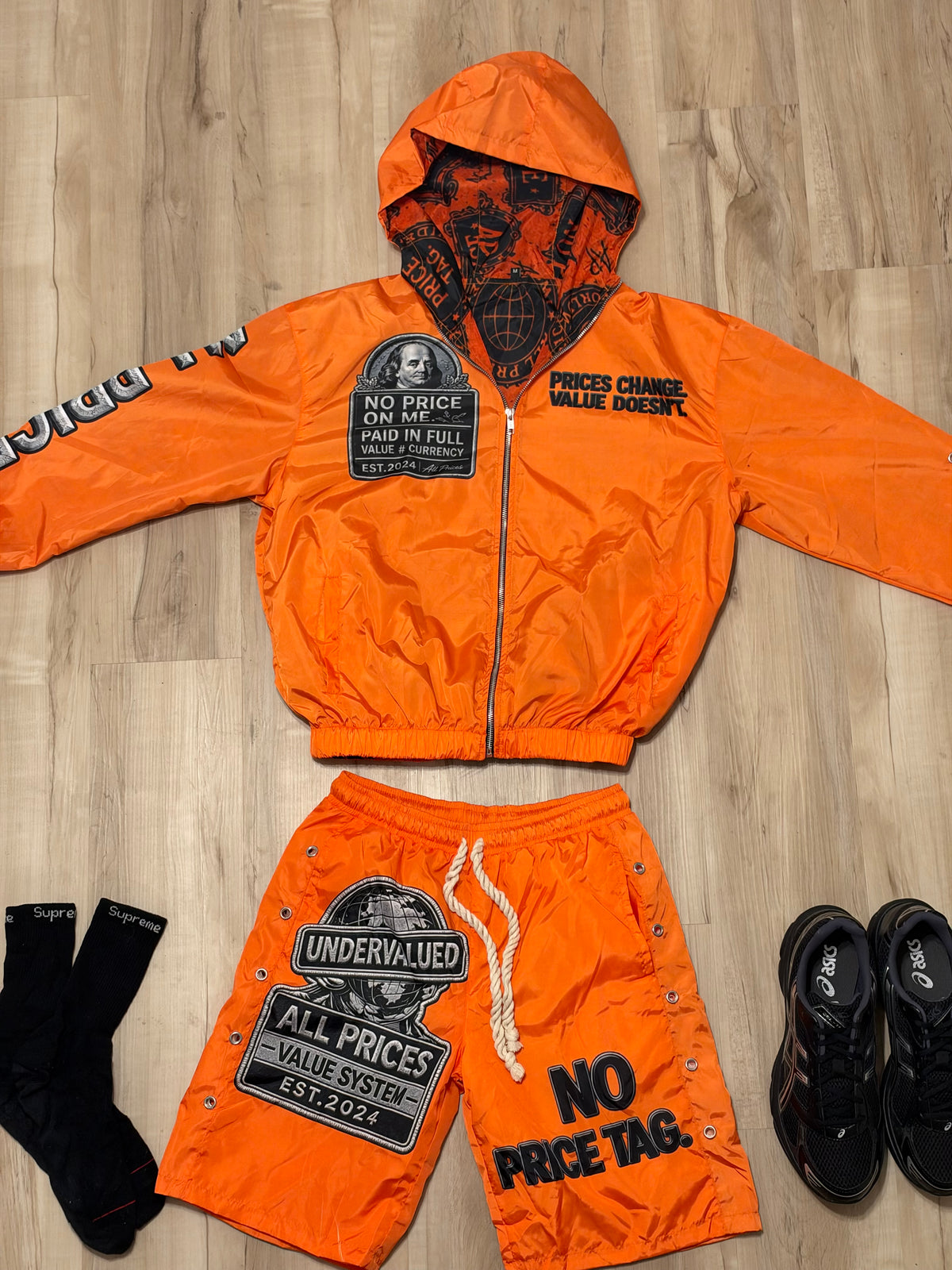 Orange “ Burnt Currency “ All Price Windbreaker