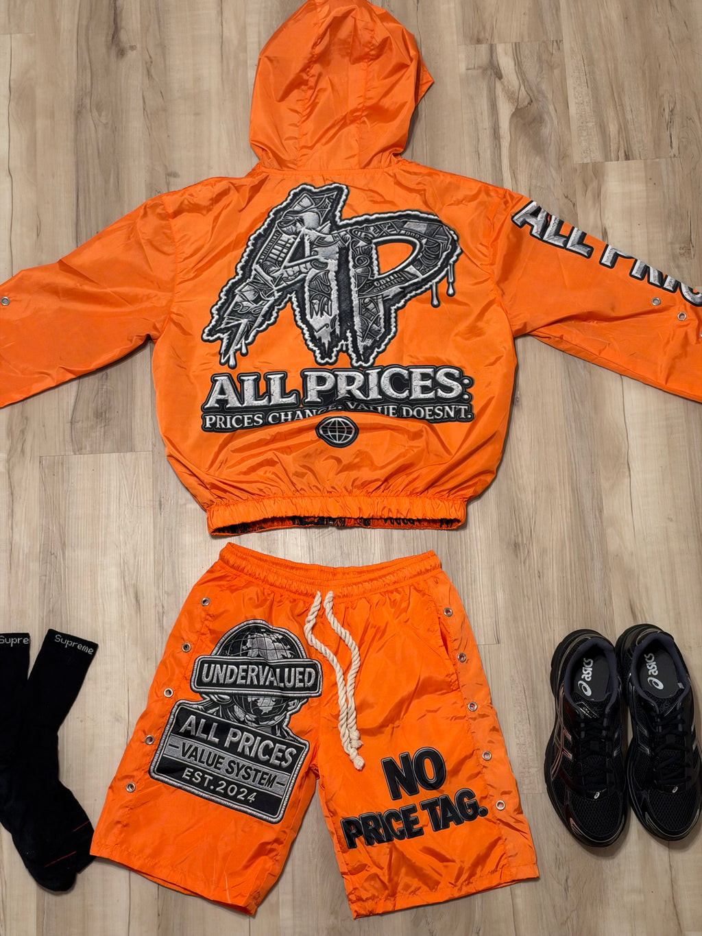 Orange “ Burnt Currency “ All Price Windbreaker