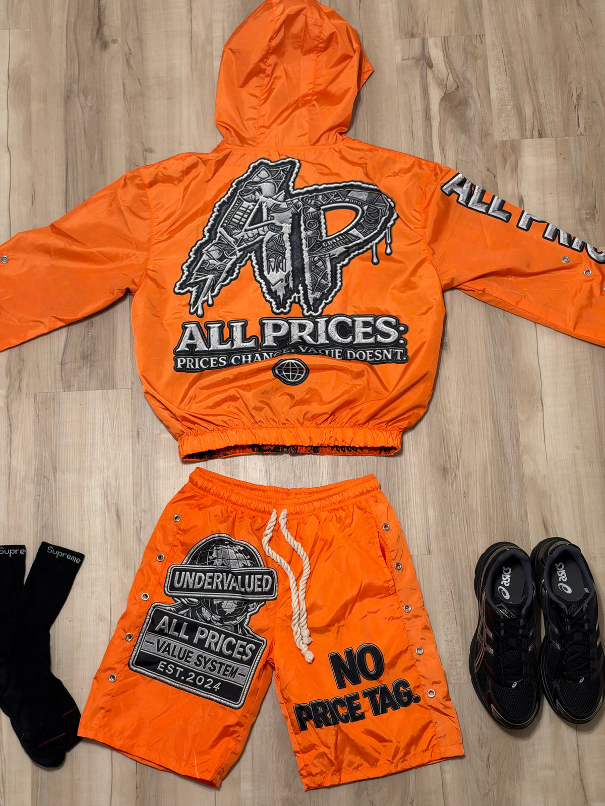 Orange “ Burnt Currency “ All Price Windbreaker