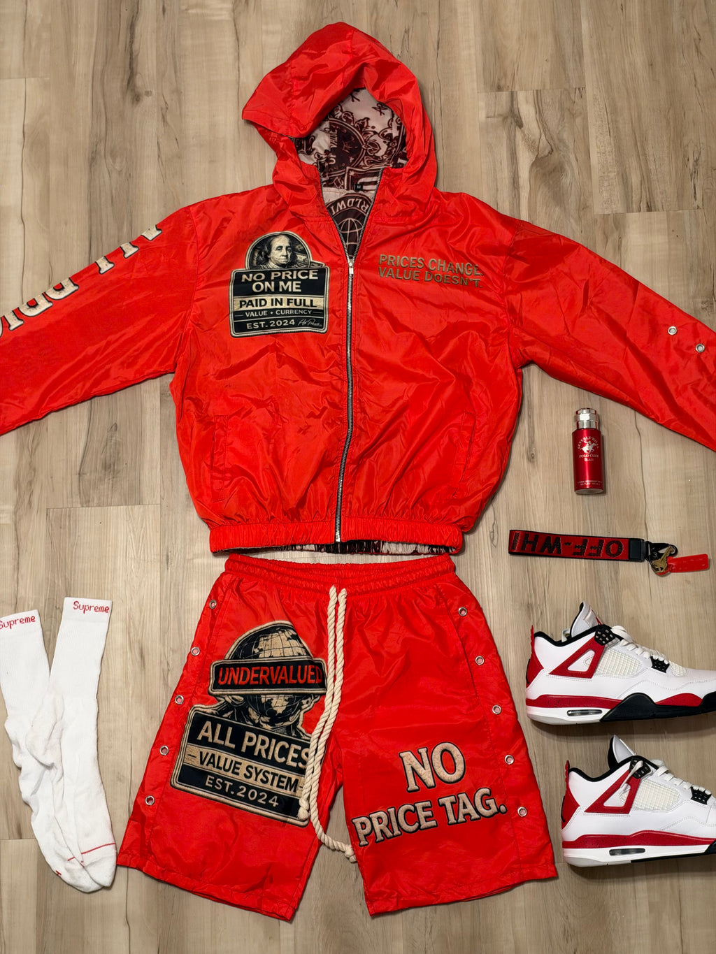 Red “ Blood Money “ All Price Windbreaker