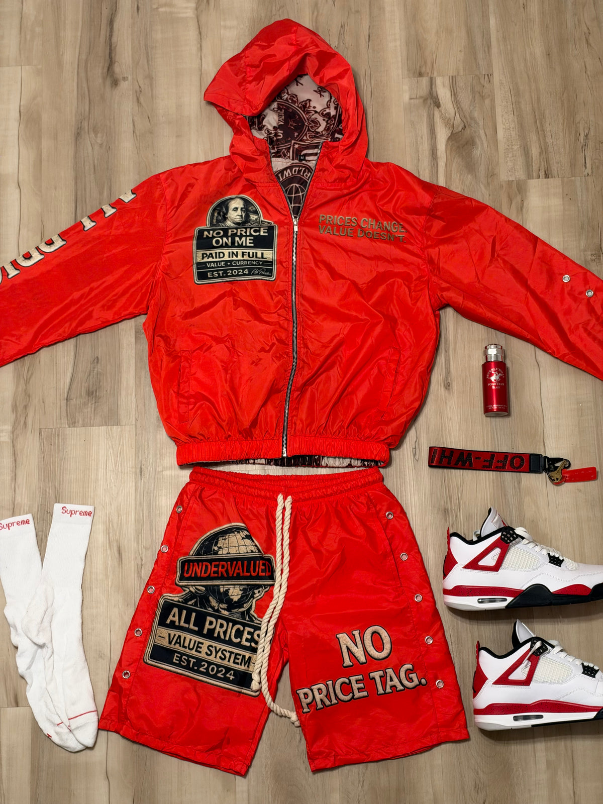 Red “ Blood Money “ All Price Windbreaker