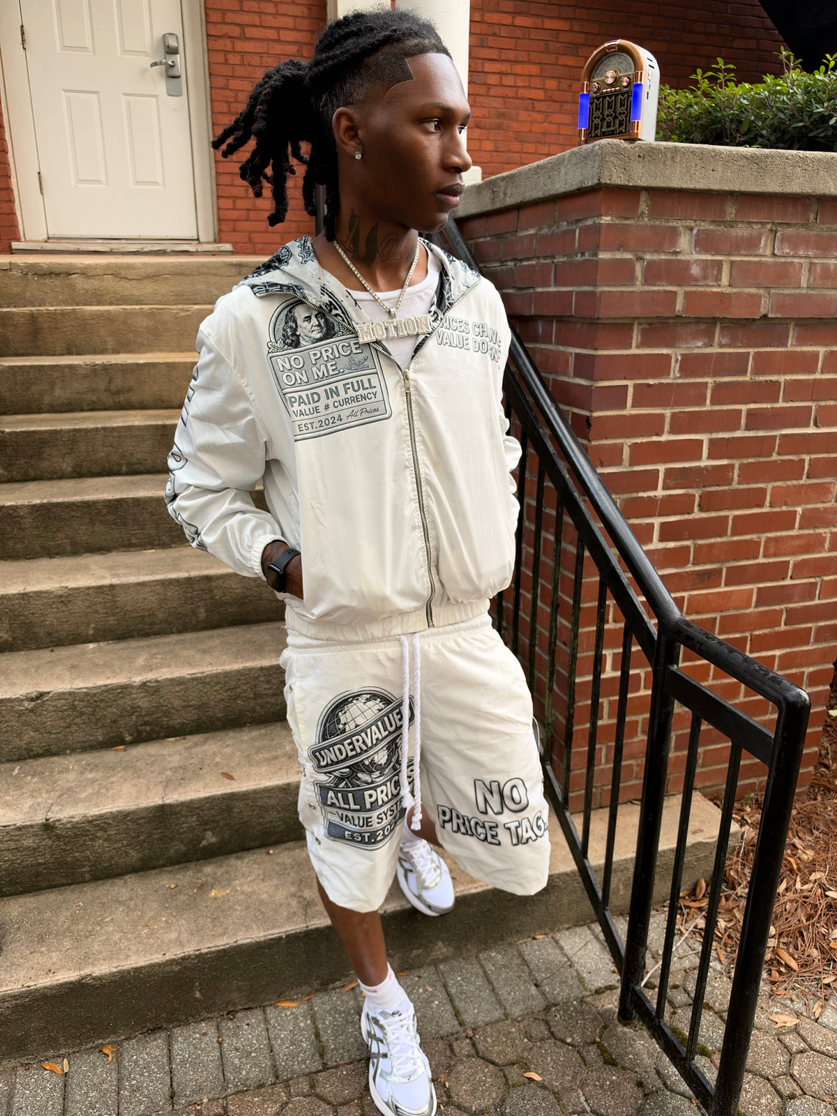 White “ Pure Profit “ All Prices Windbreaker