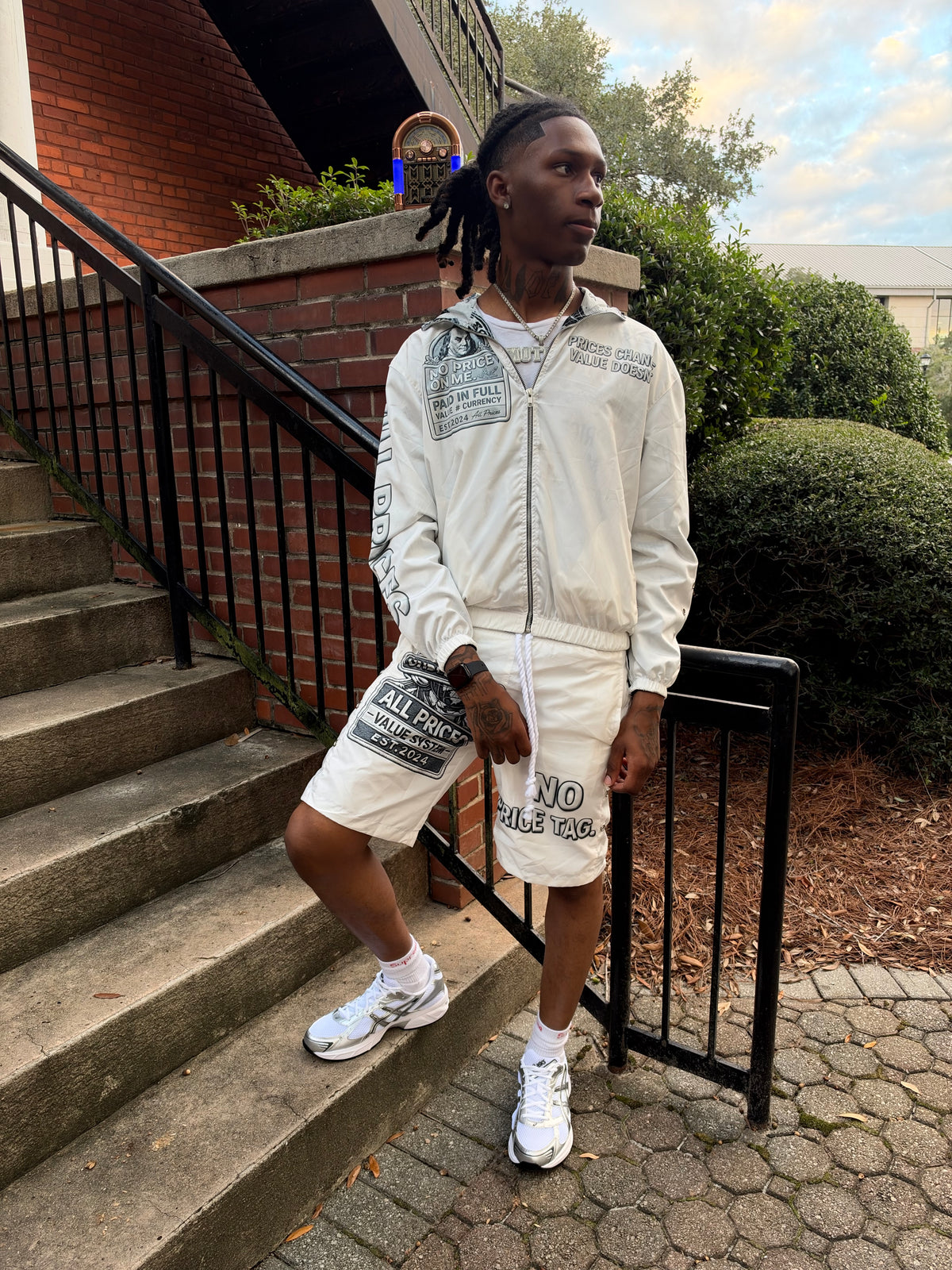 White “ Pure Profit “ All Prices Windbreaker